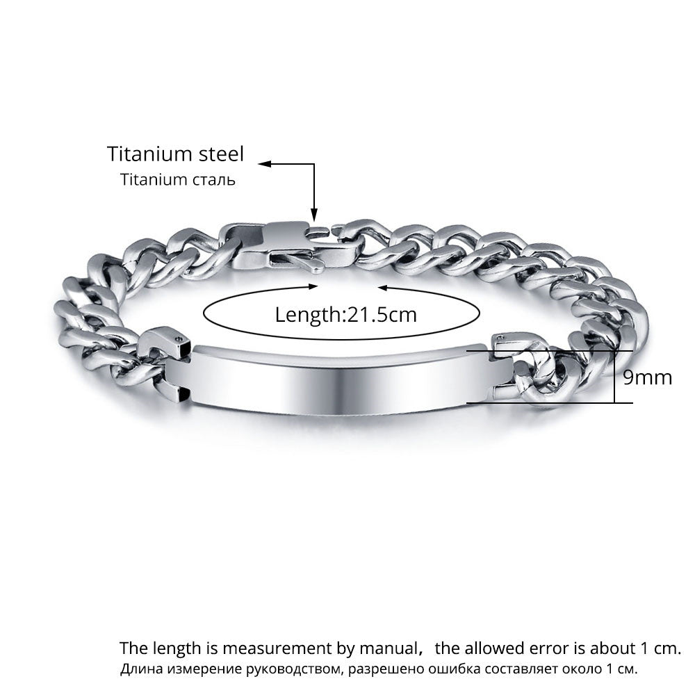 Men's Engraved ID Curb Chain Bracelet