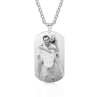 Engraved Photo Dog Tag Pendant Necklace