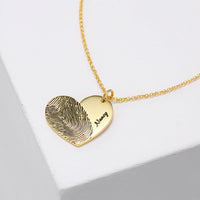 Personalized Large Fingerprint Heart Necklace 25mm