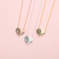 Fingerprint Half Heart Name Necklace
