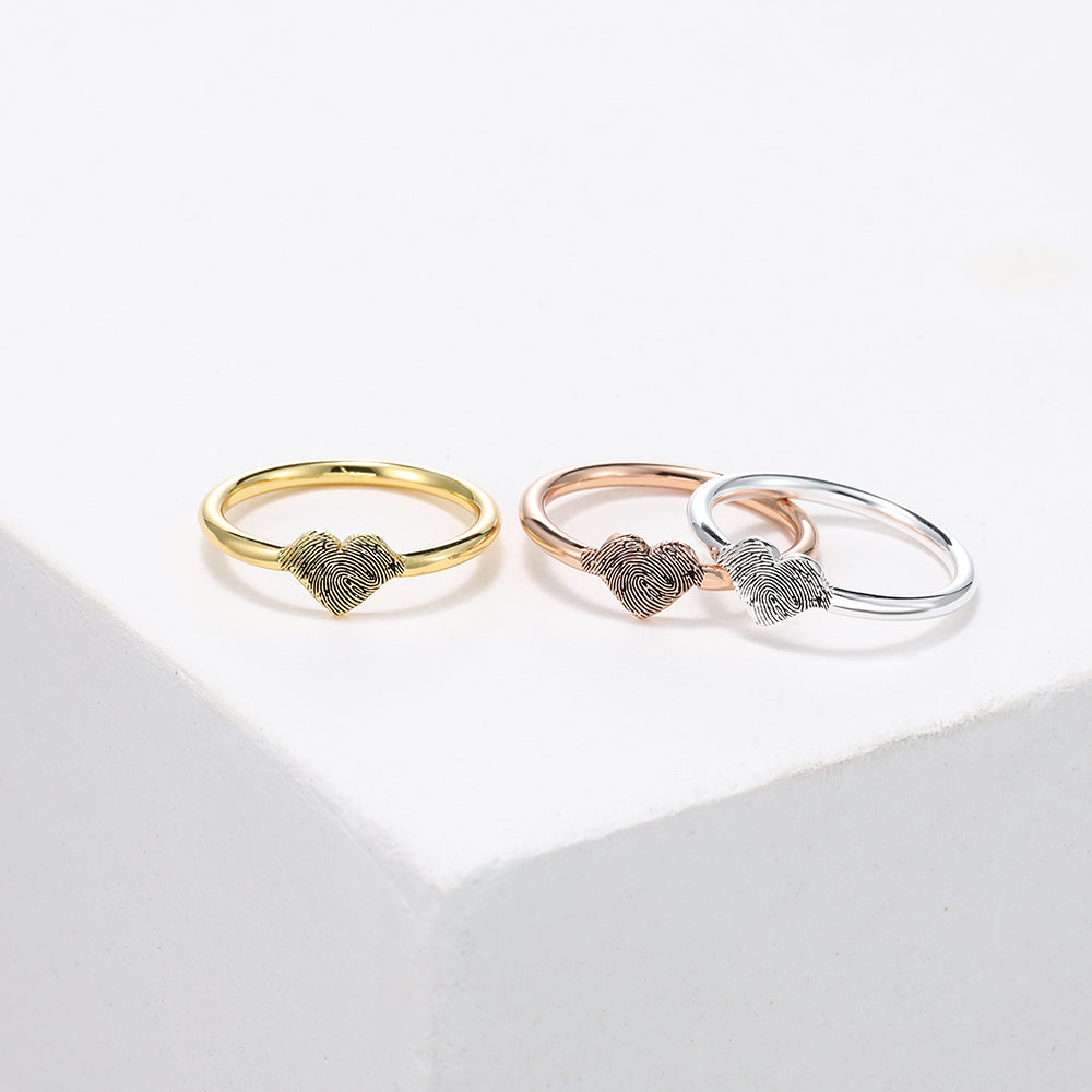 Personalized Heart Fingerprint Ring