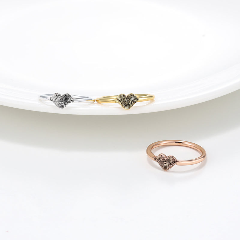 Personalized Heart Fingerprint Ring