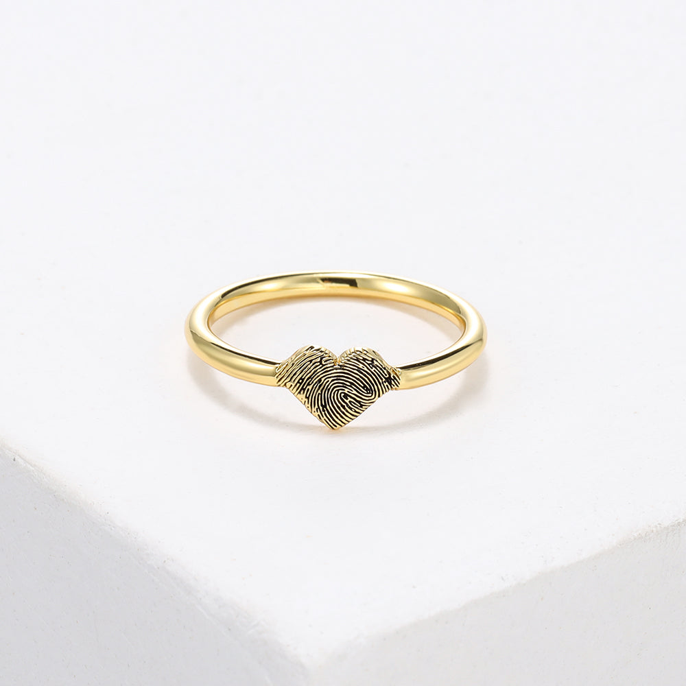 Personalized Heart Fingerprint Ring
