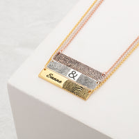 Fingerprint Nameplate Bar Necklace