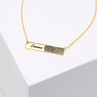 Fingerprint Nameplate Bar Necklace