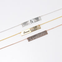 Fingerprint Nameplate Bar Necklace