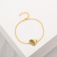 Personalized Fingerprint Heart or Disc Bracelet