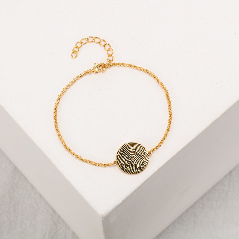 Personalized Fingerprint Heart or Disc Bracelet