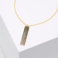 Fingerprint and Name Vertical Bar Pendant