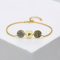 Personalized Fingerprint and Initial Disc Bracelet