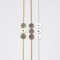 Personalized Fingerprint and Initial Disc Bracelet