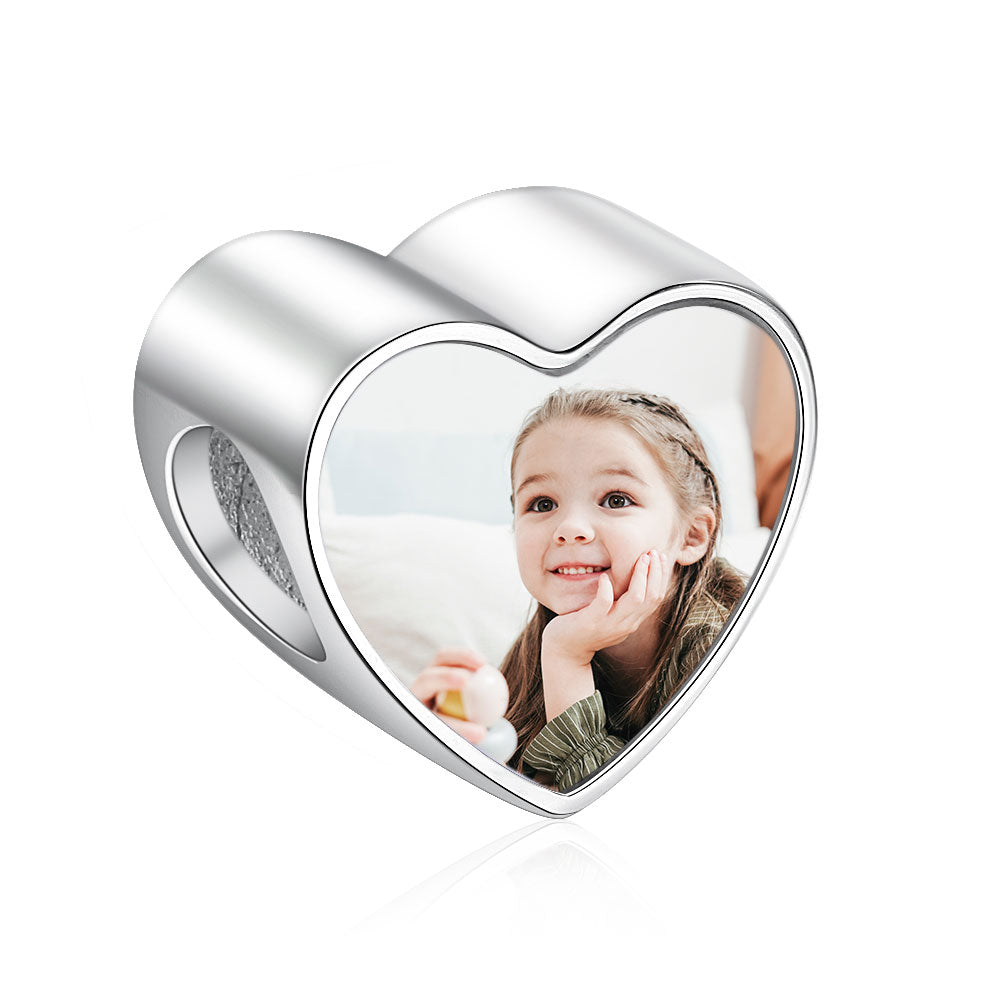 Personalized Classic Heart Photo Bead Charm