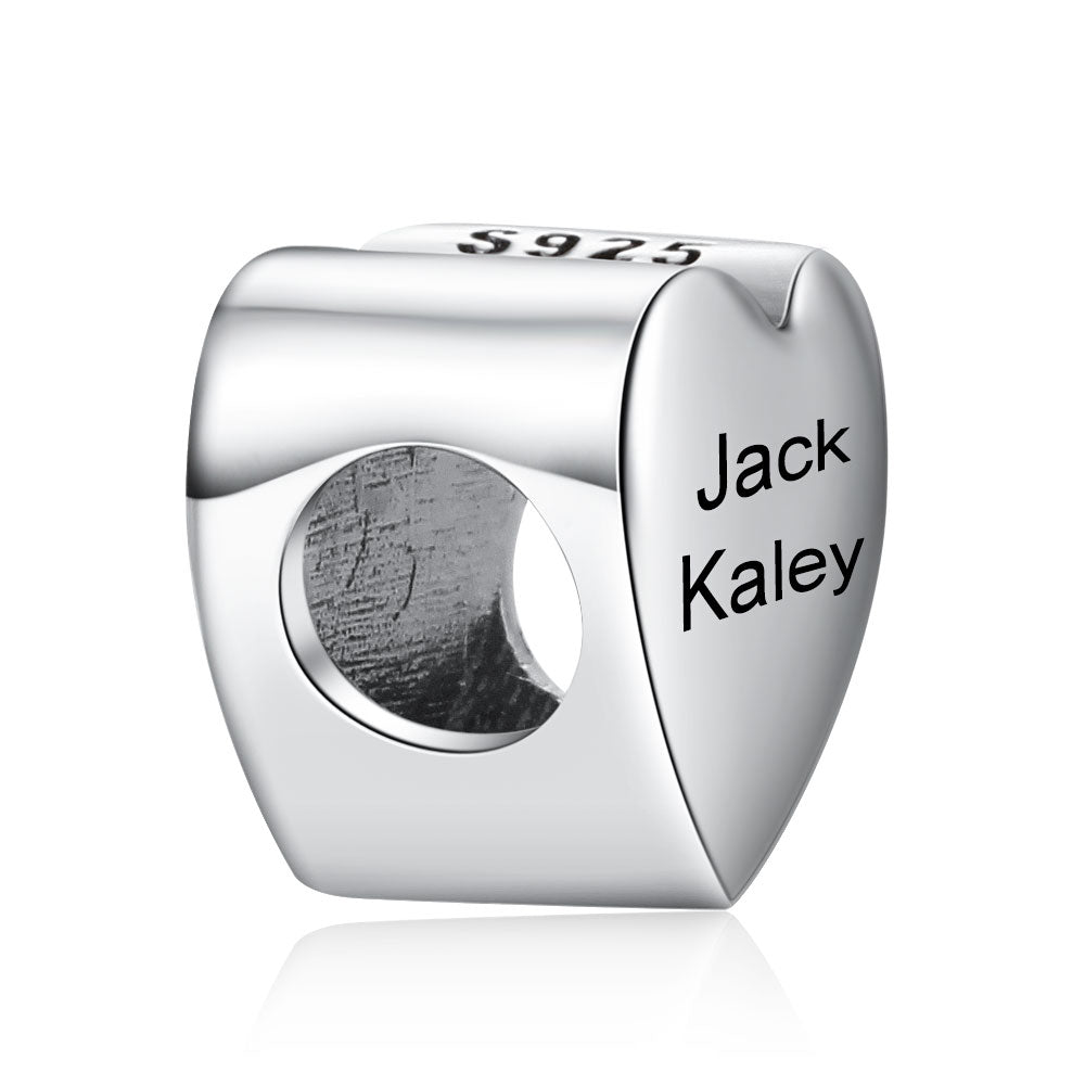 Personalized Classic Heart Photo Bead Charm