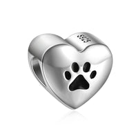 Personalized Pet Photo Heart Charm with Paw Print