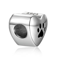 Personalized Pet Photo Heart Charm with Paw Print
