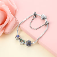 Personalized Heart Photo Charm with Crystal Halo