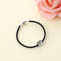 Personalized Heart Photo Charm with Crystal Halo