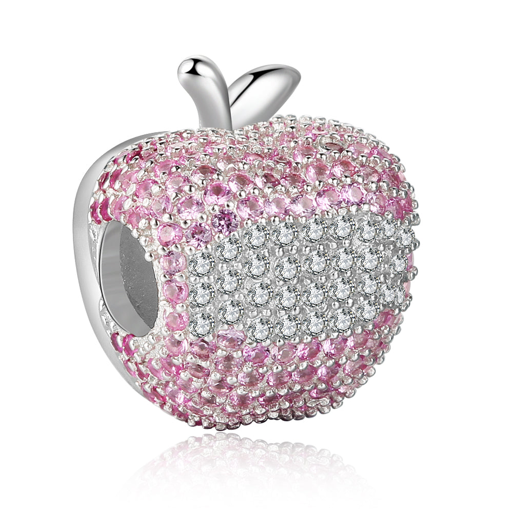 Personalized Apple Shape Photo Bead Charm