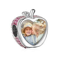 Personalized Apple Shape Photo Bead Charm