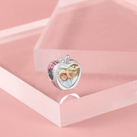 Personalized Apple Shape Photo Bead Charm