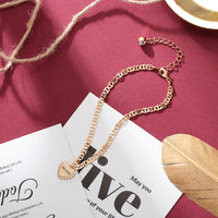 Engraved Heart Tag Mariner Chain Bracelet