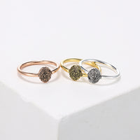 Personalized Dainty Round Fingerprint Ring