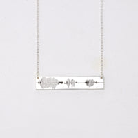 Personalized Engraved Sound Wave Bar Necklace