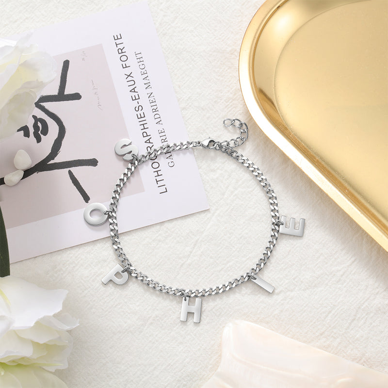 Personalized Stainless Steel Letter Bracelet