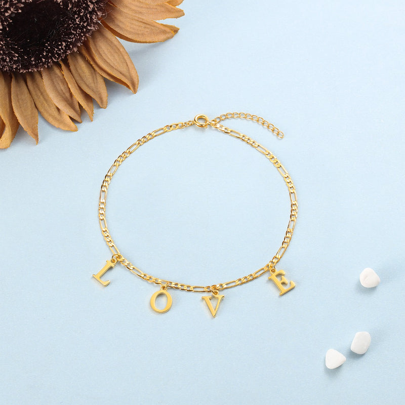 Dangling Letters Name Anklet