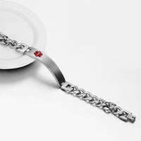 Engraved Medical ID Curb Chain Bracelet
