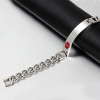 Engraved Medical ID Curb Chain Bracelet