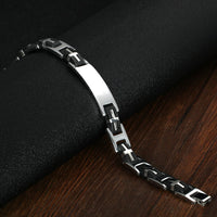 Men's Engraved Cross Link ID Bracelet