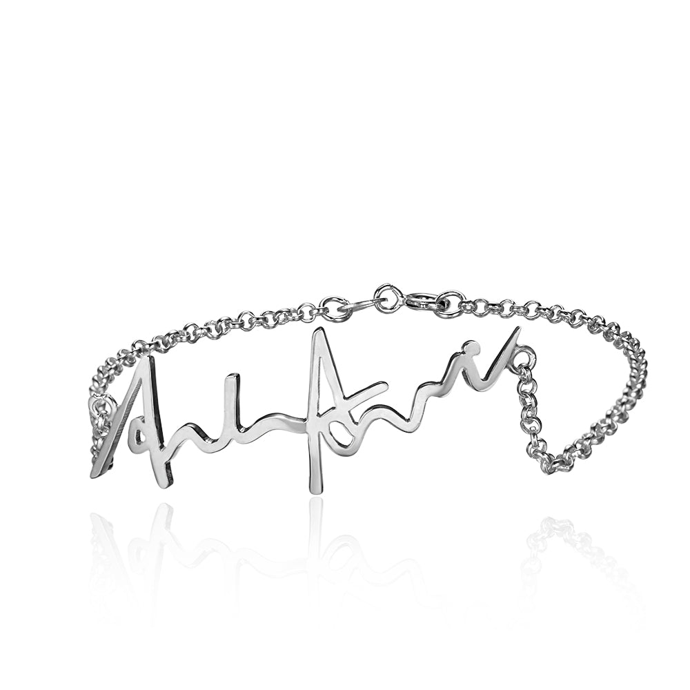 Handwriting Signature Bracelet in Sterling Silver