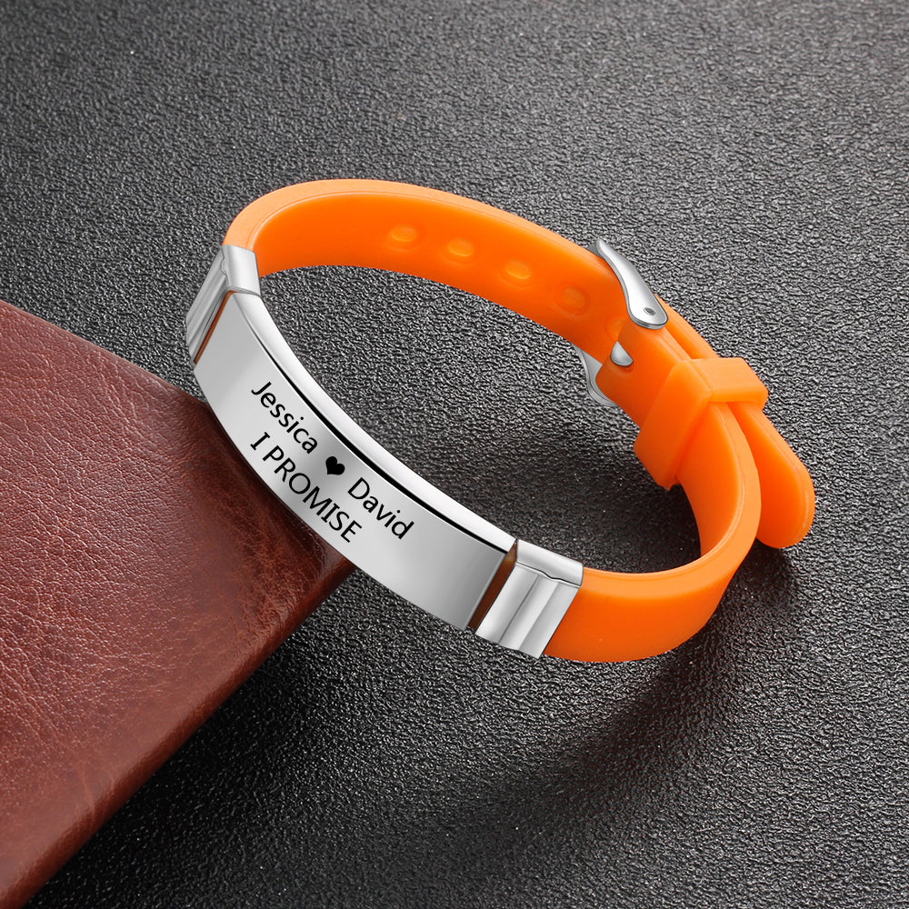Engraved Silicone ID Bracelet with Optional Medical Logo
