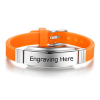 Engraved Silicone ID Bracelet with Optional Medical Logo