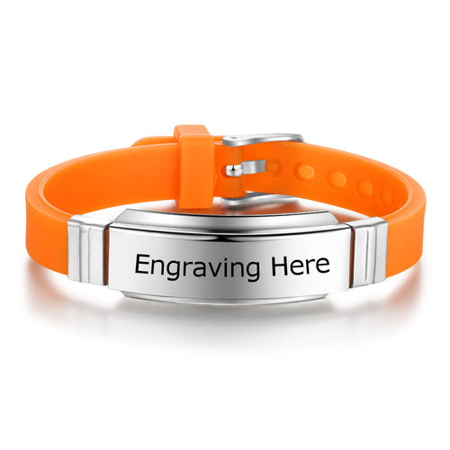 Engraved Silicone ID Bracelet with Optional Medical Logo