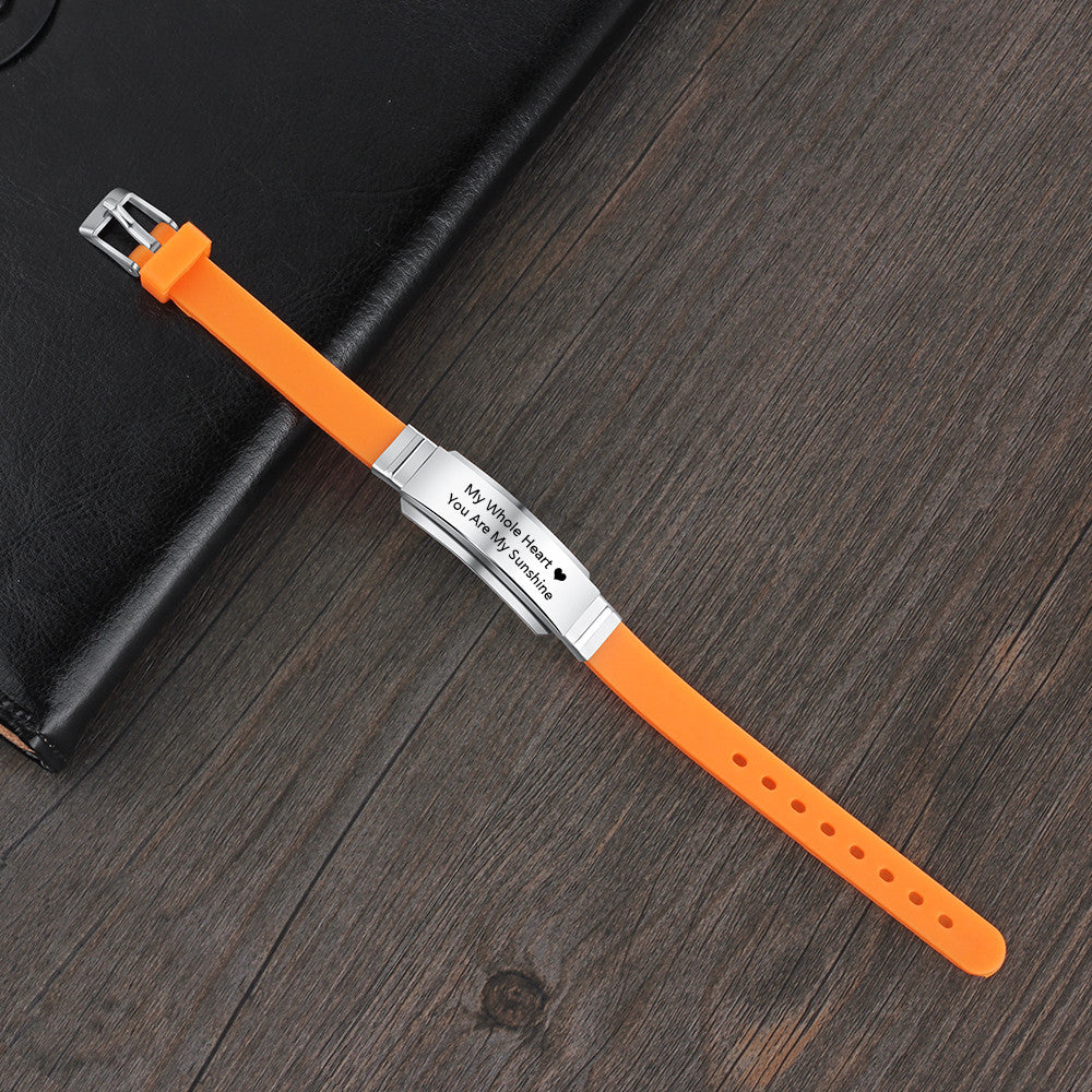 Engraved Silicone ID Bracelet with Optional Medical Logo