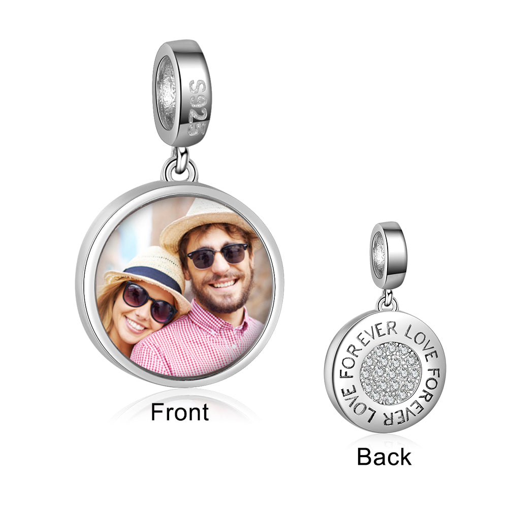 Personalized Round Photo Dangle Charm