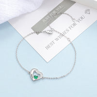 Sterling Silver Heart Name Birthstone Bracelet