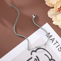 Engraved Bar Box Chain Bracelet