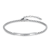 Engraved Bar Box Chain Bracelet
