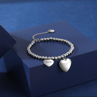 Heart Photo Locket Bead Bracelet