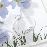 Infinity Birthstone Name Bracelet in Sterling Silver