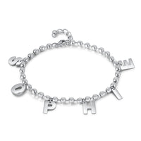 Personalized Dangling Letter Name Bracelet