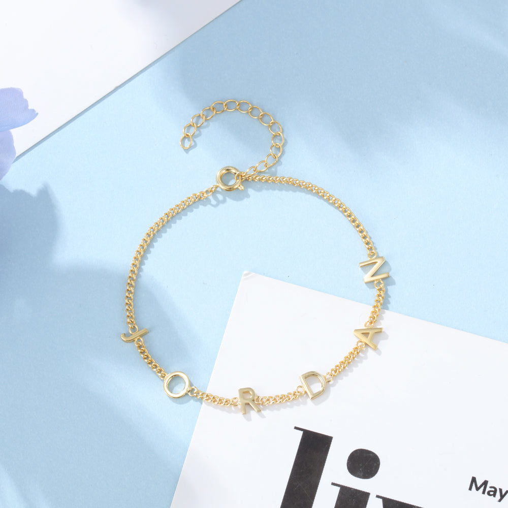 Personalized Spaced Letter Name Bracelet