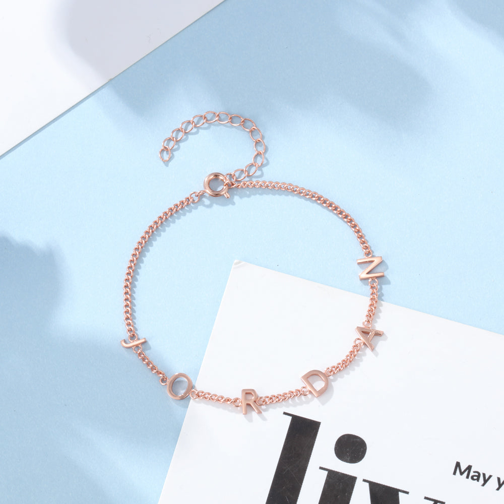 Personalized Spaced Letter Name Bracelet