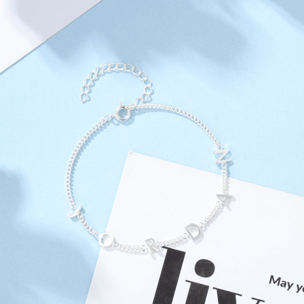 Personalized Spaced Letter Name Bracelet