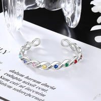 Braided Infinity Birthstone Name Bangle