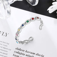 Braided Infinity Birthstone Name Bangle