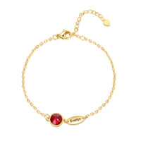 Oval Name Birthstone Chain Bracelet